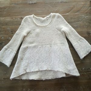 Anthropologie cream lace sweater small